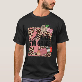 Leopard Hello 4th Grade Lehrer Student Zurück zu S T-Shirt