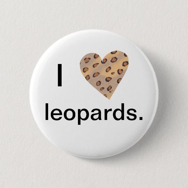 Leopard Herz, ich Herz leopards Button auf Knöpfen (Vorderseite)