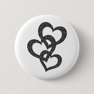 Leopard-Herzen Button