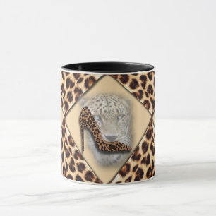 Leopard High Heel & Face Design Tasse