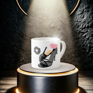 Leopard High Heel & Rose Tasse