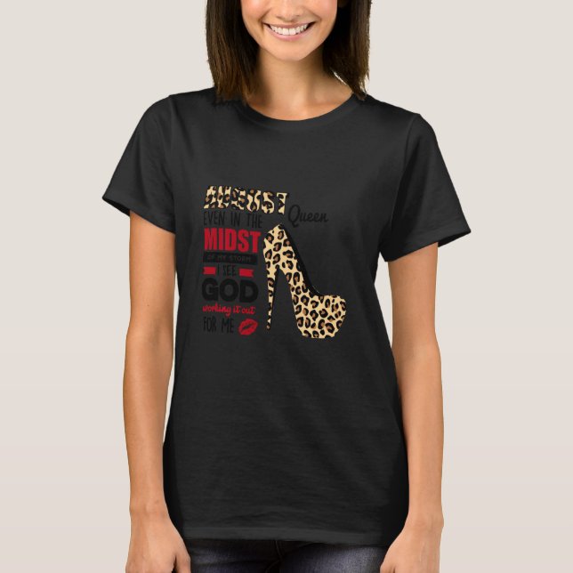 Leopard High Heels August Queen, die Mitte meiner  T-Shirt (Vorderseite)