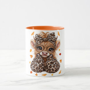 Leopard Highland Kuh Fall Coquette Preppy Herbst Tasse