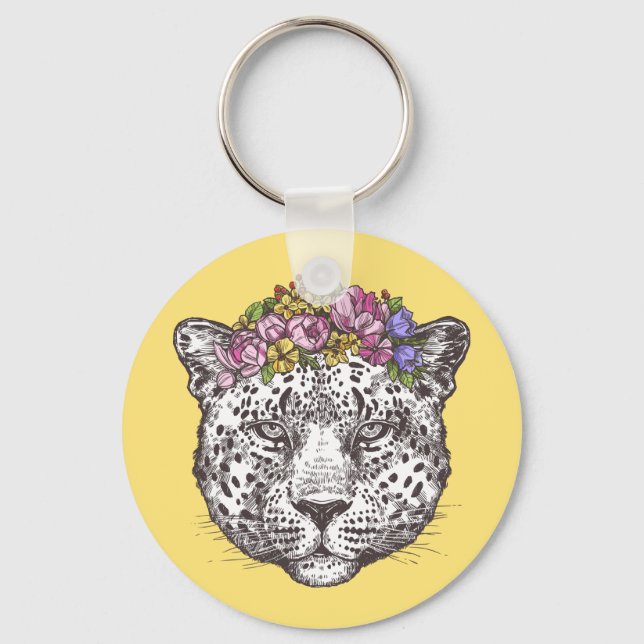 Leopard Hippie Chic Schlüsselanhänger (Vorderseite)