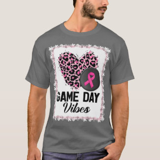 Leopard Hockey Puck Game Day Vibes Brustkrebs A T-Shirt