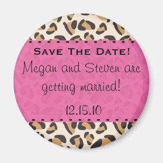 Leopard & Hot Pink Speichern Sie die Datumsmagnete Magnet