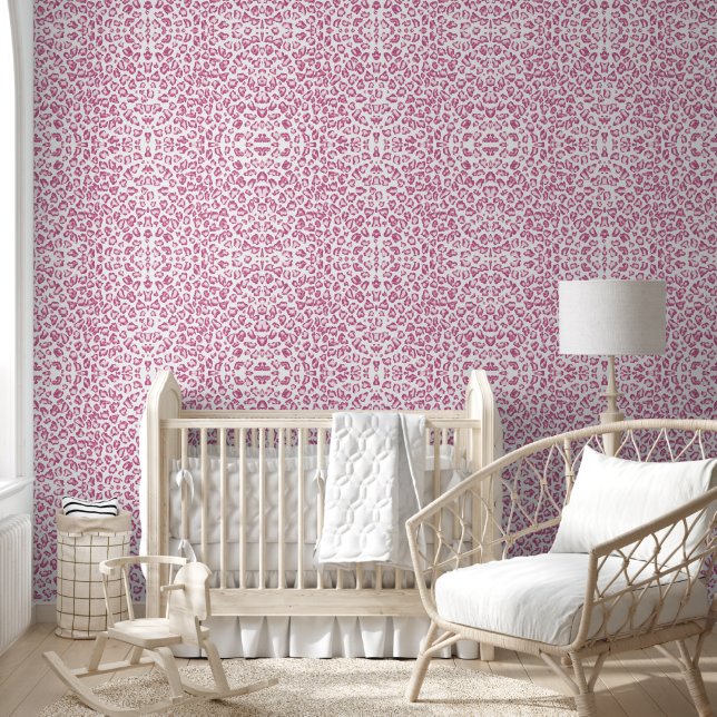 Leopard Hot Pink und White Niedliches Cooles Muste Tapete (Kinder)