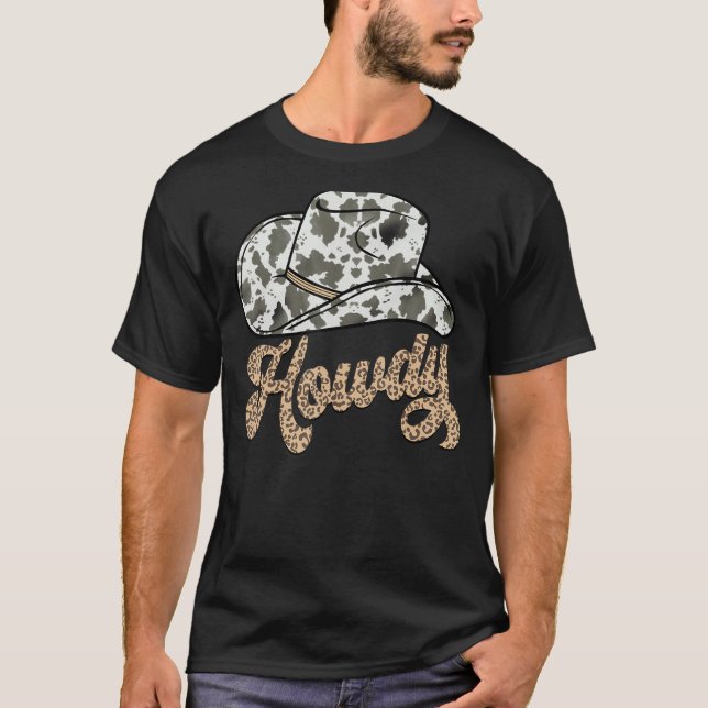 Leopard Howdy Southern Western Girl Country Rodeo  T-Shirt (Vorderseite)