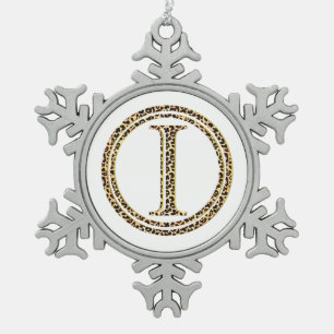 Leopard I Schneeflocken Zinn-Ornament