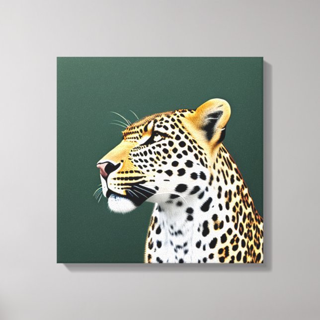 Leopard Illustration Art Leinwanddruck (Vorderseite)