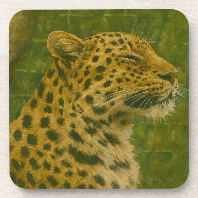 Leopard im Heiligtum Getränkeuntersetzer (Vorderseite)