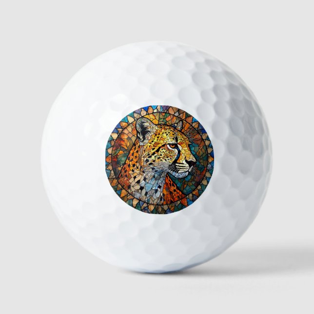 Leopard in lebendigen Farben Golfball (Vorderseite)