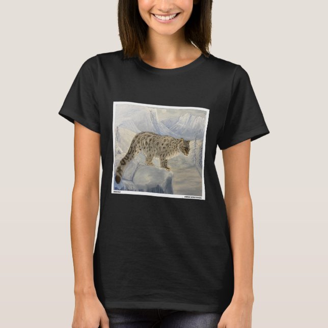 Leopard in Schneewinteröle T-Shirt (Vorderseite)