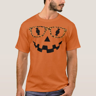 Leopard JackOLantern Brille Pumpkin Candy Ha T-Shirt