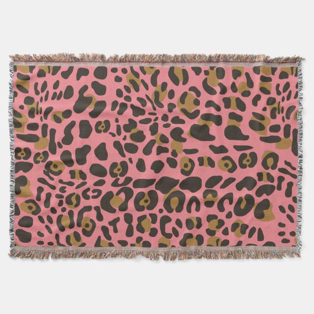Leopard Jaguar Animal Print Muster Decke (Vorderseite)