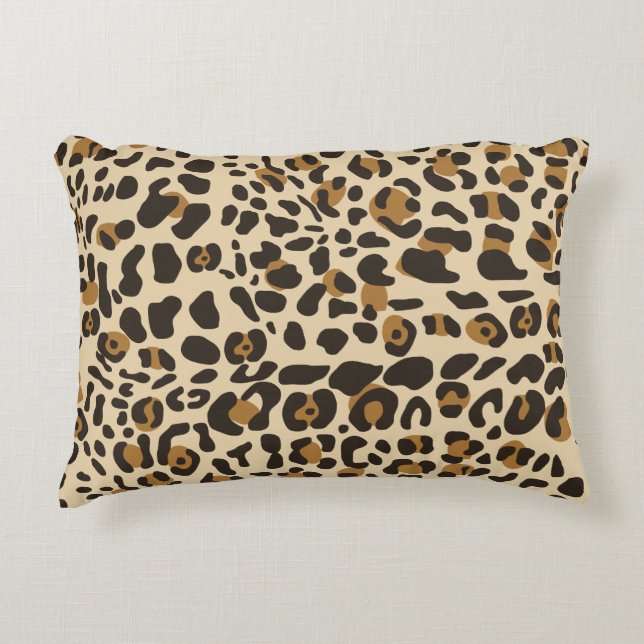 Leopard Jaguar Animal Print Muster Dekokissen (Vorderseite)