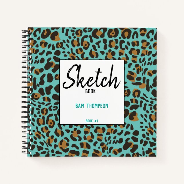 Leopard Jaguar Animal Print Muster Sketch Notizbuch (Vorderseite)