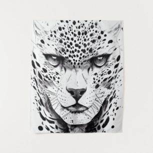 Leopard Jaguar Animal Wild Nature Illustration Art Wandteppich