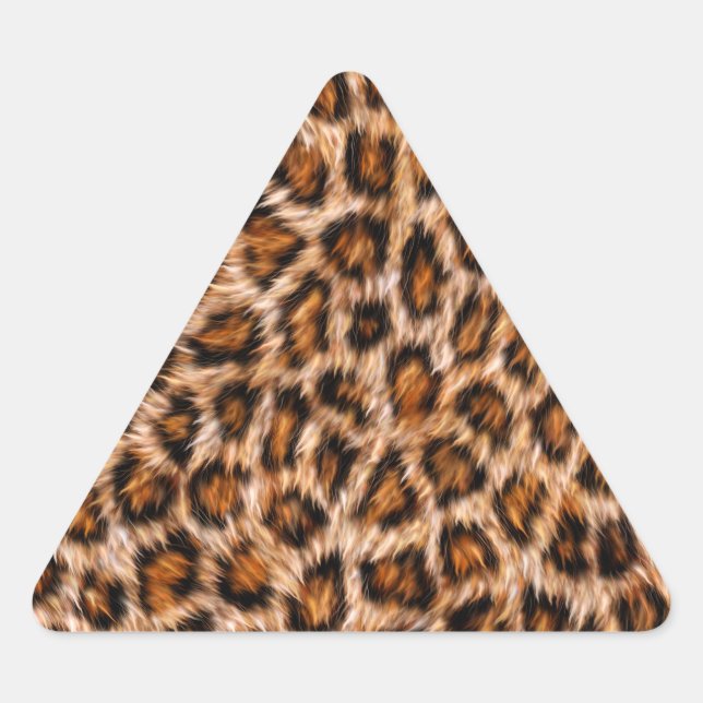 Leopard Jaguar Cat Brown Fur Muster-24609 Dreieckiger Aufkleber (Vorderseite)
