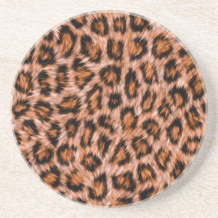 Leopard Jaguar Cat Brown Fur Muster-24609 Getränkeuntersetzer