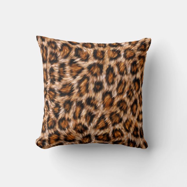Leopard Jaguar Cat Brown Fur Muster-24609 Kissen (Vorderseite)