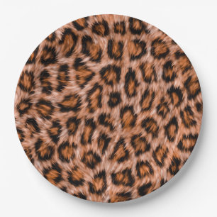 Leopard Jaguar Cat Brown Fur Muster-24609 Pappteller