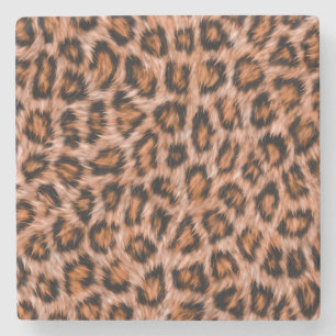 Leopard Jaguar Cat Brown Fur Muster-24609 Steinuntersetzer