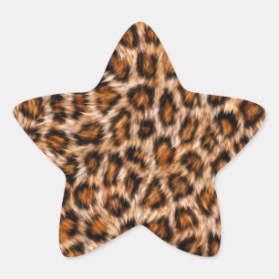 Leopard Jaguar Cat Brown Fur Muster-24609 Stern-Aufkleber