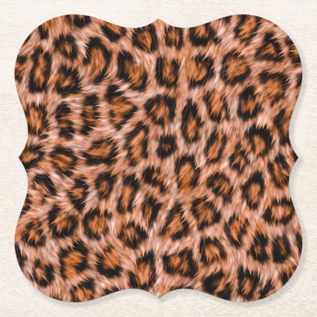 Leopard Jaguar Cat Brown Fur Muster-24609 Untersetzer (Vorderseite)