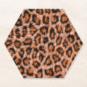 Leopard Jaguar Cat Brown Fur Muster-24609 Untersetzer