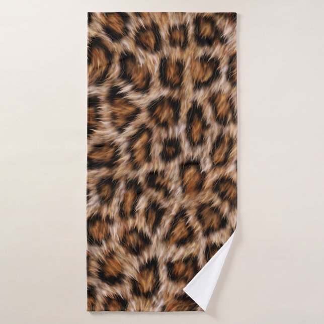 Leopard Jaguar Chat fourrure Brown Motif-24609 (Serviette de bain)