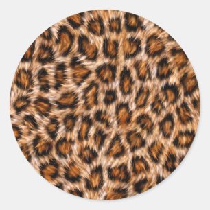 Leopard Jaguar Katze Braunes Fell Muster Runder Aufkleber