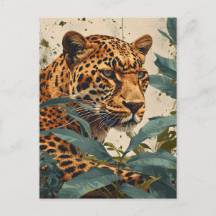 Leopard Jungle : Carte postale Vintage