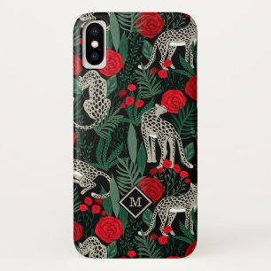 Leopard Jungle Floral Muster mit Monogramm Case-Mate iPhone Hülle