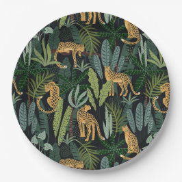 Leopard Jungle Forest Illustration Seamless Custom Pappteller