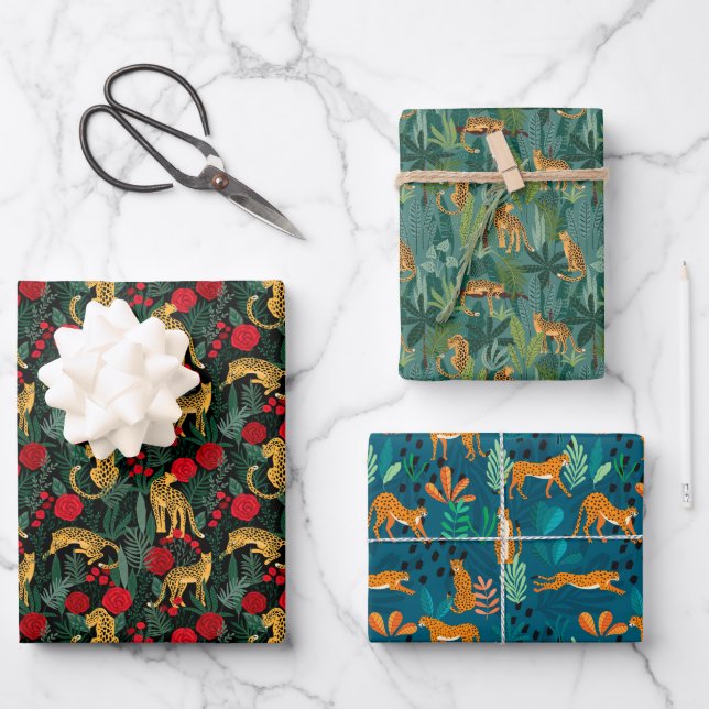 Leopard Jungle Pack Geschenkpapier Set (Vorderseite)