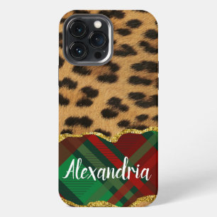 Leopard Kariert iPhone 13 Pro Max Hülle