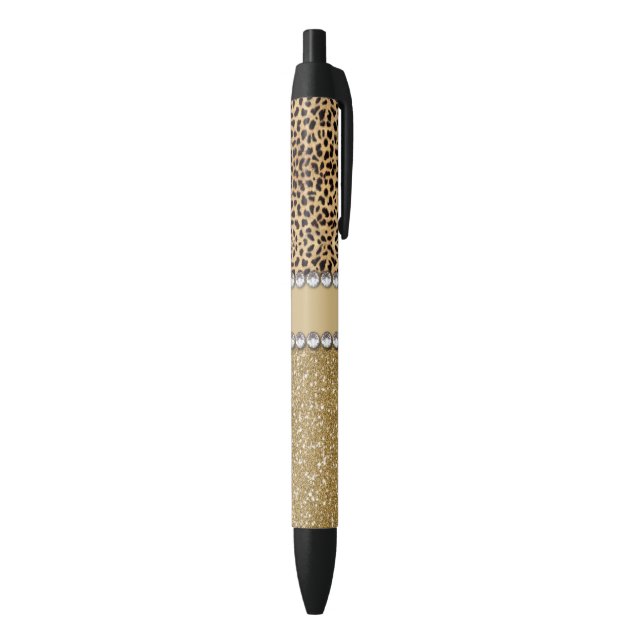 Leopard-Kassagold-Glitzer-diamante de imitación Kugelschreiber (Unterseite (Vertikal))