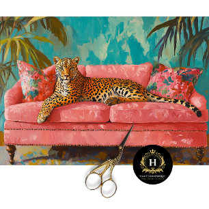Leopard Kat Decoupage  Seidenpapier