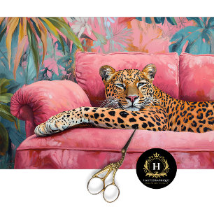 Leopard Katze Decoupage  Seidenpapier