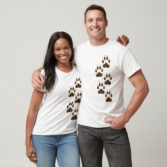 Leopard-Katzenklatsche gleitet asymmetrische Felge T-Shirt (Unisex)