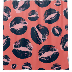 Leopard Kiss: Lipstick-Mode Duschvorhang