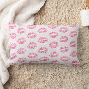 Leopard Kiss - rosa Leopard-Drucklips-Muster Lendenkissen