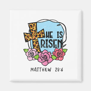 Leopard Kreuz Er Ist Auferstanden Ostern Jesus Rel Magnet