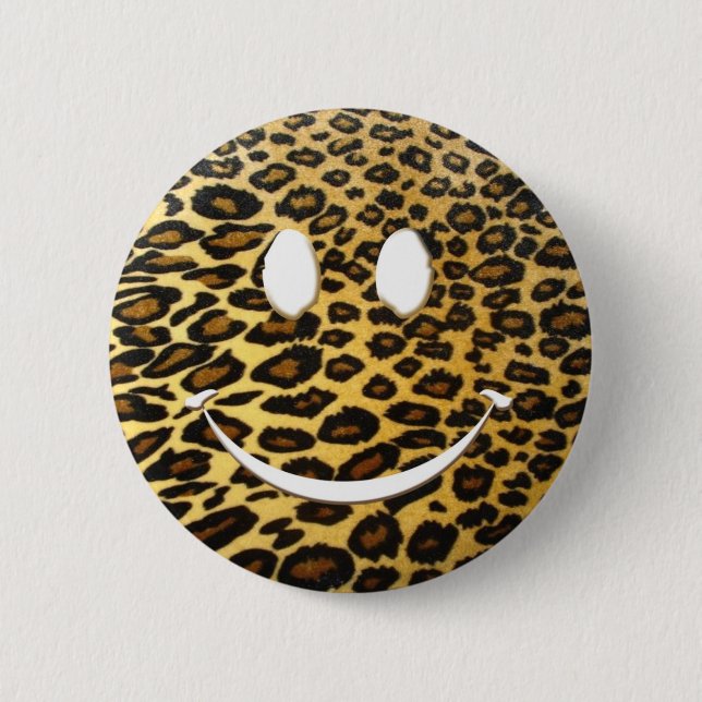 Leopard-Lächeln Button (Vorderseite)