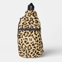 Leopard Leder Druckmuster Monogramm