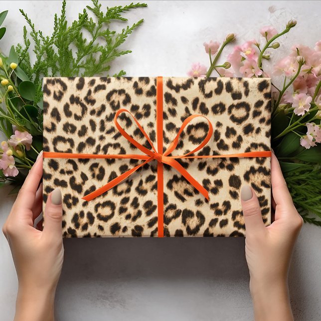 Leopard Leder Druckmuster Monogramm Geschenkpapier (Von Creator hochgeladen)