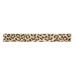 Leopard Leder Druckmuster Monogramm Satinband