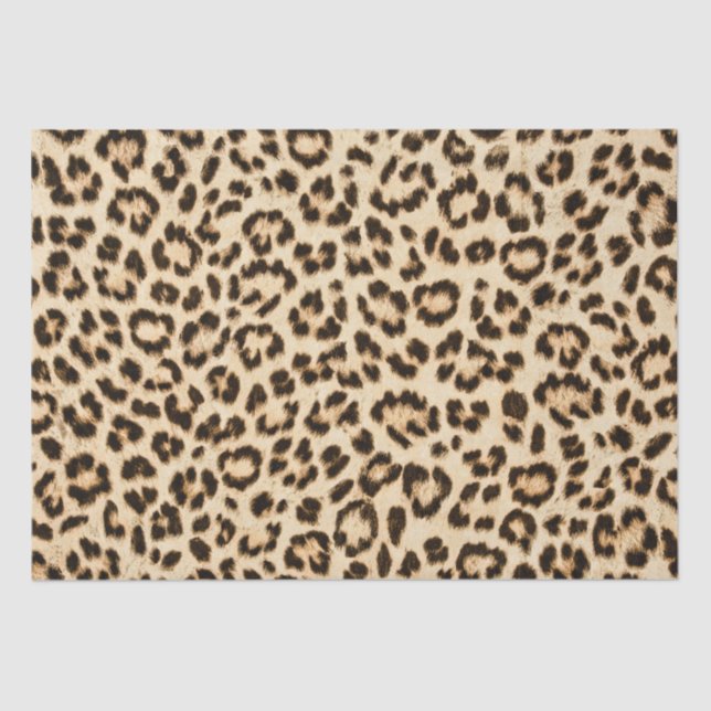 Leopard Leder Druckmuster Monogramm Seidenpapier (Vorderseite)