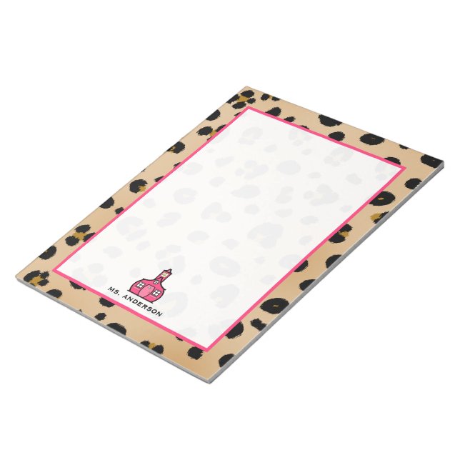 Leopard Lehrer Notepad Notizblock (angewinkelt)